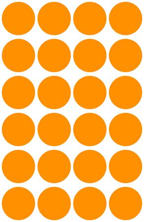 Etikett, 18 mm, kör, AVERY ZWECKFORM, neon narancs, 96 etikett/csomag